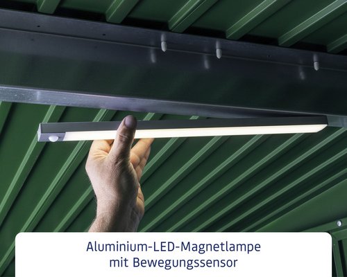 Ecostar Magnetlampe, BxL: 3,4 x 43 cm, Aluminium, für Gerätehaus - silberfarben