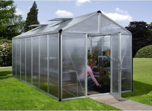 VITAVIA Gewächshaus »Zeus Plus 13800«, BxHxL: 195 x 197 x 131 cm - silberfarben