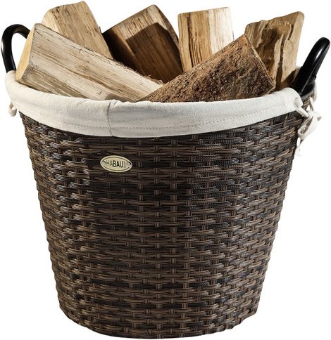 HABAU Feuerholzkorb, Braun | Beige, Rund, Durchmesser: 54 cm