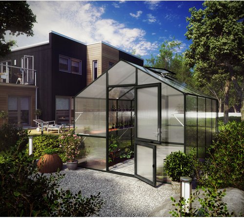 KGT Gewächshaus »Lilie«, 12,75 m², Kunststoff/Aluminium, winterfest - grau