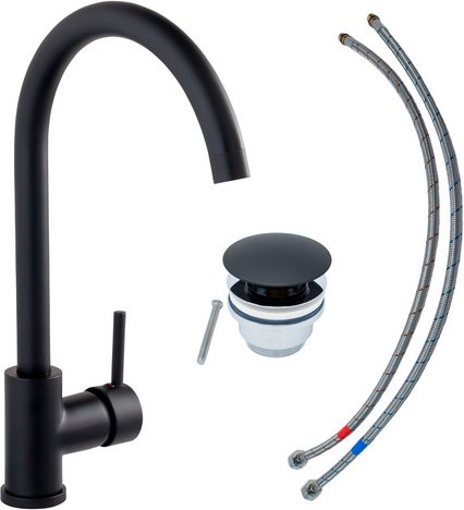 SCHÖNER WOHNEN KOLLEKTION Waschtischarmatur »Cantis«, BxHxL: 23 x 36,3 x 12,5 cm, Metall, mattschwarz