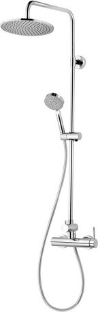 SCHULTE Duschsystem »Modern«, HxT: 117,6 x 47,5 cm, Messing, inkl. Einhebelmischer - silberfarben