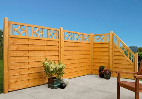 Mr. GARDENER Sichtschutzelement »Usedom«, Fichtenholz/Kiefernholz, HxL: 180 x 180 cm - orange