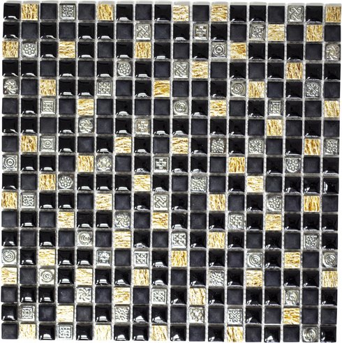 HuH Mosaik Mosaikfliese »Roman«, BxL: 30,5 x 30,5 cm, Wandbelag - schwarz