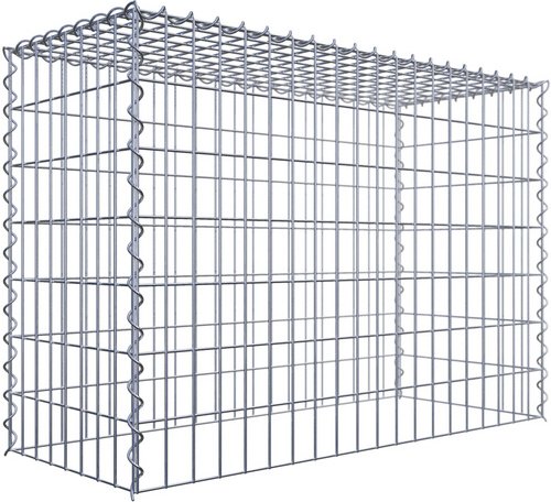 Thumbnail - Gabiona Gabione, silbergrau, Maschenweite 5 cm x 10 cm, Spirale - silberfarben