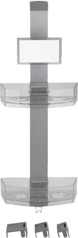 WENKO Duschcaddy »Duschcaddy«, Aluminium/Kunststoff, silberfarben (matt)/transparent