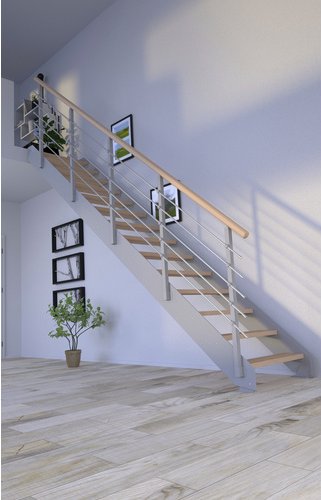 STARWOOD Systemtreppe »Kos«, Metall, 14 Stufen, max. Geschosshöhe 300 cm - braun
