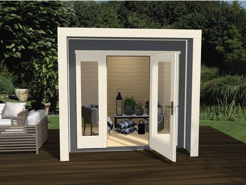 Thumbnail - WEKA Gartenhaus »Design 263 Gr.1«, Holz, BxHxT: 245 x 227 x 235 cm (Außenmaße inkl. Dachüberstand) - grau