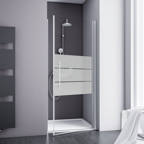 SCHULTE Drehtür »Alexa Style 2.0«, Höhe: 192 cm, aluminiumfarben, Scheibenstärke: 5 mm - grau