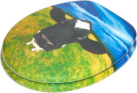 Thumbnail - Sanilo WC-Sitz, BxL: 37,7 x 47 cm, Kuhkopf - blau