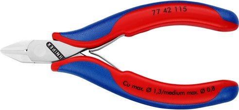 KNIPEX Elektriker-Seitenschneider, rot/blau, Stahl - bunt