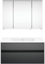 Get2You Badmöbel-Set »twenty one«, 3-teilig, Waschbecken BxHxT: 92 x 1,5 x 51 cm, montiert - grau