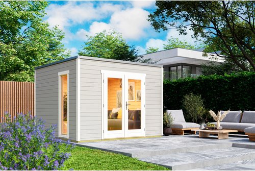 LASITA MAJA Gartenhaus »Palermo«, Holz, BxHxT: 300 x 223,3 x 302 cm (Außenmaße inkl. Dachüberstand) - grau