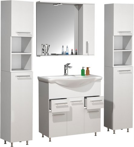 VCM Waschplatz-Set »Lisalo«, 5-tlg., weiß - weiss