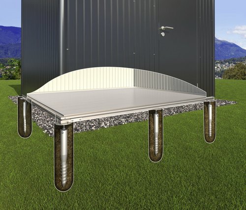 BIOHORT Erdschrauben-Fundament »AvantGarde®«, Aluminium, BxL: 172 x 212 cm - silberfarben