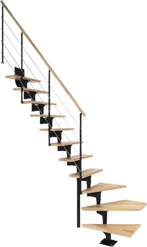 Thumbnail - DOLLE Mittelholmtreppe, Metall, 11 Stufen, max. Geschosshöhe - grau