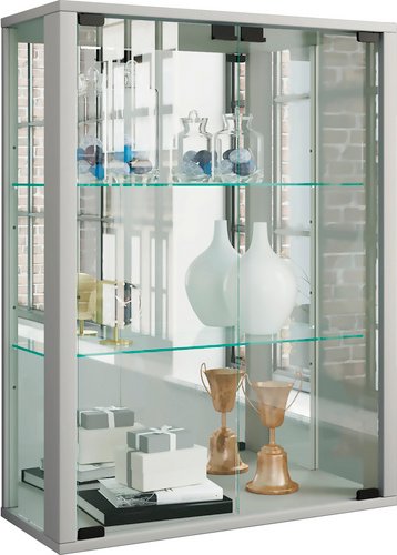 VCM Vitrine »Udina«, BxH: 60 x 80 cm, Holzwerkstoff/Glas - silberfarben