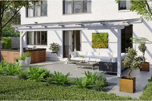 SKANHOLZ Terrassenüberdachung »Ancona«, Breite: 648 cm, Dach: Polycarbonat (PC), weiß - weiss