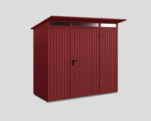 Thumbnail - Ecostar Gerätehaus »Trend-P«, Metall, BxHxT: 238 x 228,6 x 107,8 cm (Außenmaße inkl. Dachüberstand) - rot