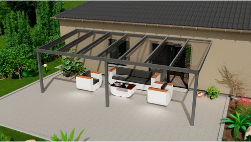GARDENDREAMS Terrassenüberdachung »Legend«, BxT: 700 x 350 cm, anthrazit / RAL7016 - grau