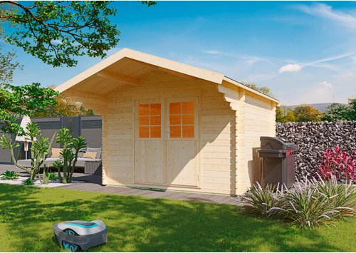 Thumbnail - Gartenhaus »Genua«, Holz, BxHxT: 341 x 254 x 393 cm (Außenmaß inkl. Dachüberstand) - beige