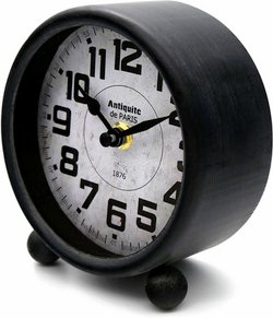 K&L Wall Art Tischuhr-Wecker, HxT: 13 x 6 cm, schwarz, ohne ink. Batterie