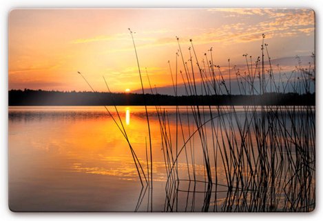 K&L Wall Art Glasbild »Glasbild«, BxH: 60 x 40 cm, Glas Deko Sonnenuntergang See