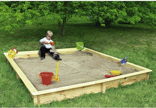PROMADINO Sandkasten »Yanick«, BxL: 225 cm x 225 cm, Kiefernholz natur - beige