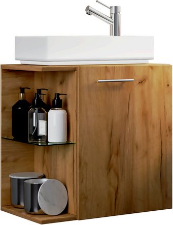 VCM Gäste-Waschplätze »Hausa«, BxHxT: 52 x 63 x 34 cm - braun