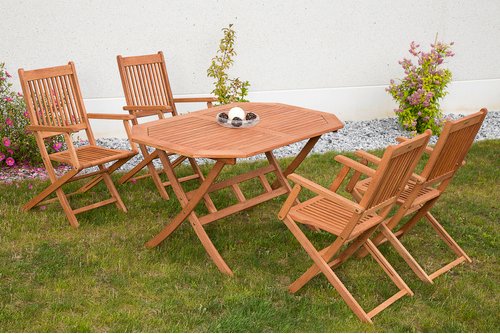 MERXX Gartenmöbelset »Rio«, 4 Sitzplätze, Eukalyptusholz - beige
