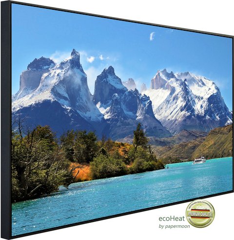 Thumbnail - papermoon Infrarotheizung »EcoHeat - See an Bergen «, Matt-Effekt - bunt