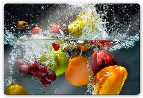 K&L Wall Art Glasbild »Glasbild«, BxH: 60 x 40 cm, Esszimmer Deko Frisches Obst