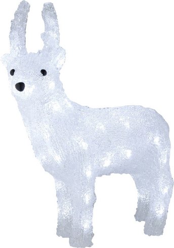Konstsmide Weihnachtsfigur, Rentier, Höhe: 38 cm, netz, weiß - weiss