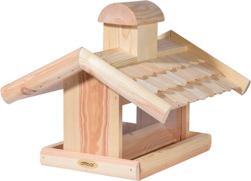 DOBAR Vogelfutterhaus, für Vögel, Kiefernholz/Kunststoff, natur/Holzfarben - beige