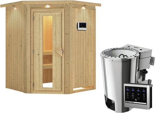 Thumbnail - KARIBU Sauna »Wolmar«, inkl. 3.6 kW Saunaofen mit externer Steuerung, für 3 Personen - beige