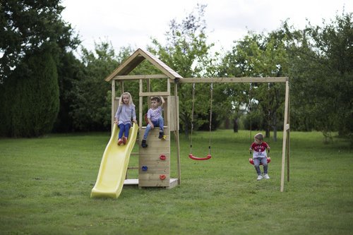 WENDITOYS Kletterspielturm »Pinguin«, BxHxT: 340 x 270 x 280 cm, natur - braun