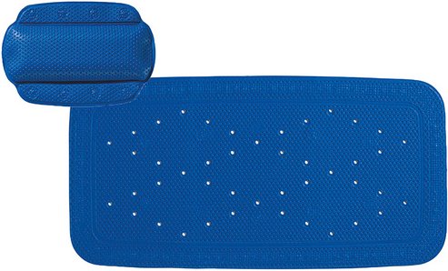 KLEINE WOLKE Wanneneinlage, BxL: 36 x 72 cm, abgerundet - blau