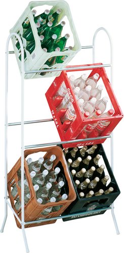 SCHULTE REGALWELT Flaschenkastenständer, HxBxT: 123 x 65 x 34 cm, Traglast: 40 kg/Boden - weiss