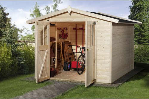 WEKA Gartenhaus »316 Gr.5«, Holz, BxHxT: 290 x 221 x 295 cm (Außenmaße inkl. Dachüberstand) - beige