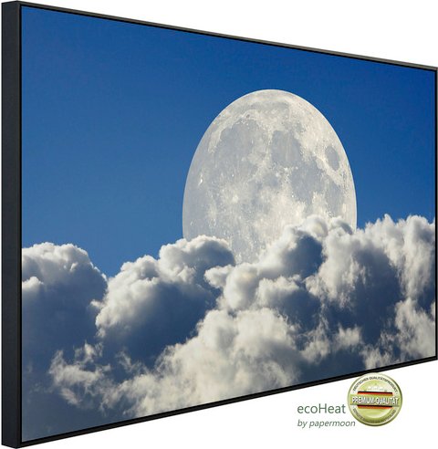 papermoon Infrarotheizung »EcoHeat - Großer Mond und Wolken«, Matt-Effekt - bunt