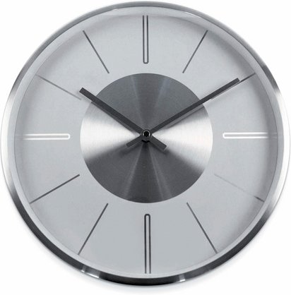 K&L Wall Art Wanduhr, HxT: 30 x 4 cm, silber, ohne ink. Batterie - silberfarben
