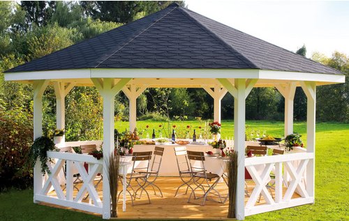 SKANHOLZ Pavillon »Nice 3«, Zeltdach, achteckig, BxHxT: 557 x 347 x 557 cm - beige