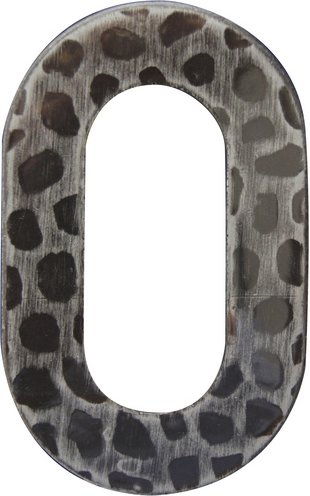 ALPERTEC Hausnummer, 0, Schwarz, Eisen, 11,7 x 17 x 1,8 cm