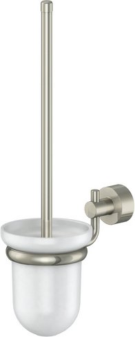 LENZ Toilettenbürstenhalter »SCALA«, Nickel-matt, Montageart: Kleben oder Bohren - silberfarben