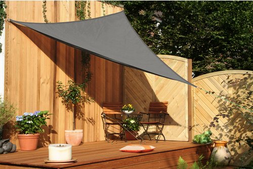 Thumbnail - FLORACORD Dreiecksonnensegel, Breite: 360 cm - grau