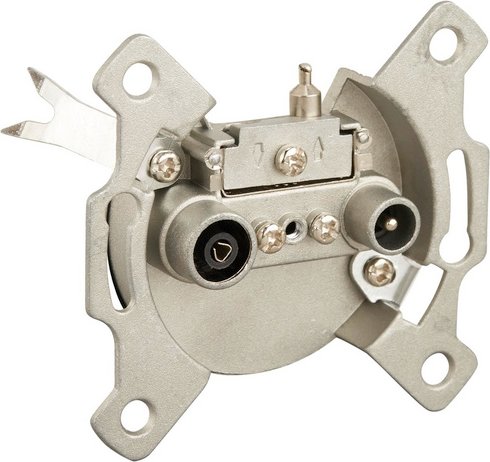 SLS-Elektro Antennendurchgangsdosen, LxBxH: 3,2 x 7 x 7 cm, Silber - silberfarben