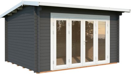 Thumbnail - PALMAKO Gartenhaus »Ines«, Aufstellmaße BxTxH: 434 x 379 x 250 cm, lackiert, Holz - grau