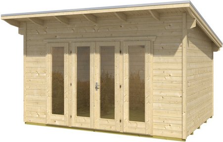 Thumbnail - SKANHOLZ Gartenhaus »Ostende«, Holz, BxHxT: 390 x 249,5 x 250 cm (Außenmaße inkl. Dachüberstand) - beige