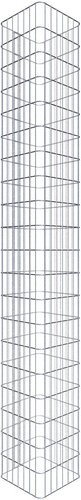 Gabiona Gabionensäule, silbergrau, BxTxH: 37 x 37 x 200 cm, Maschenweite 5 x 10 cm - silberfarben
