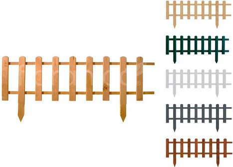 Floranica Gartenzaun, Steckzaun zum Abgrenzen 1 STK 104cm Höhe 20cm Natur - braun